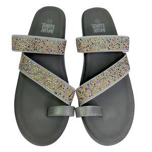 Muk Luks Women’s Grey Bedazzled Sandals
